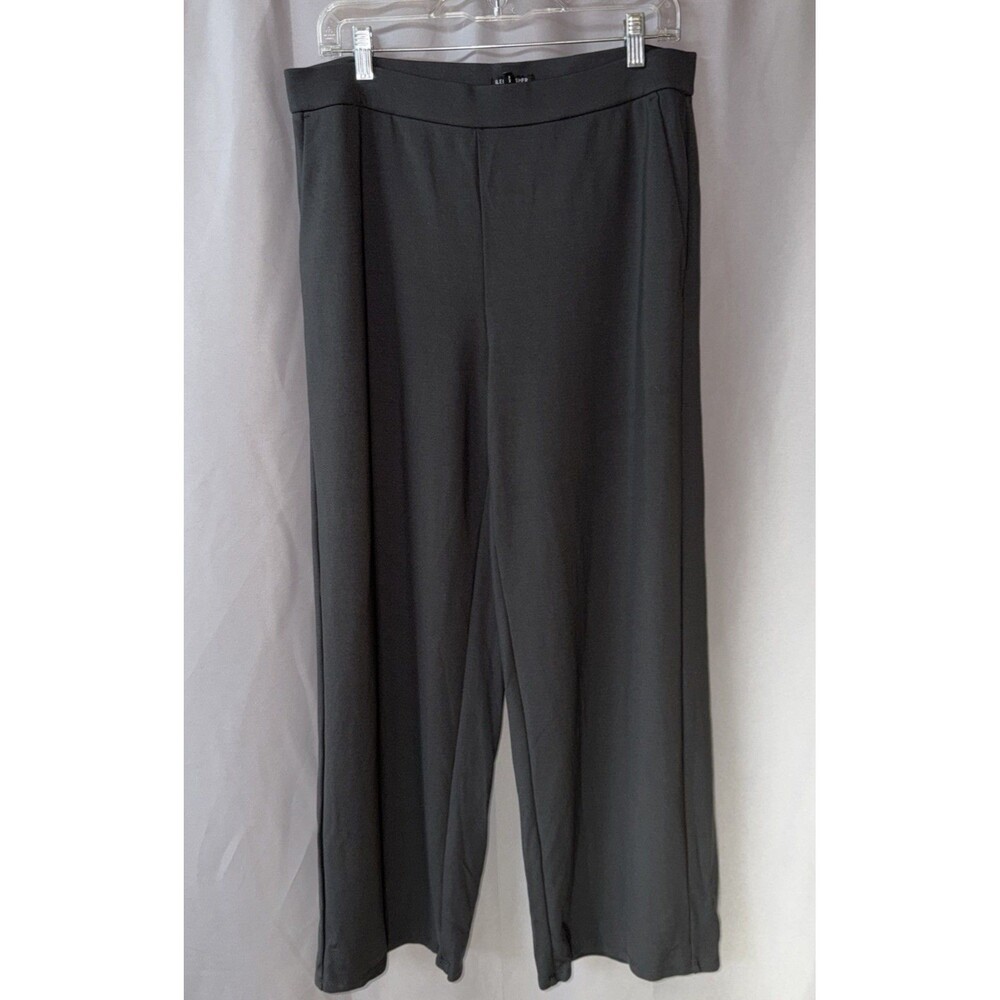Eileen Fisher Easy Fit Straight Leg Stretch Ankle Pant Gray Size Medium Career